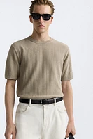 RIBBED KNIT T-SHIRT