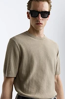 RIBBED KNIT T-SHIRT