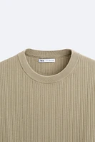 RIBBED KNIT T-SHIRT