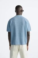 TEXTURED WEAVE KNIT SHIRT