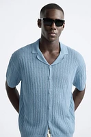 TEXTURED WEAVE KNIT SHIRT