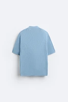 TEXTURED WEAVE KNIT SHIRT