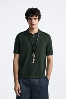 COTTON - SILK BLEND KNIT POLO