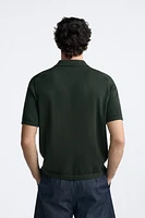 COTTON - SILK BLEND KNIT POLO