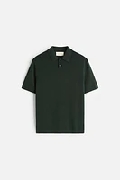 COTTON - SILK BLEND KNIT POLO