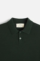 COTTON - SILK BLEND KNIT POLO