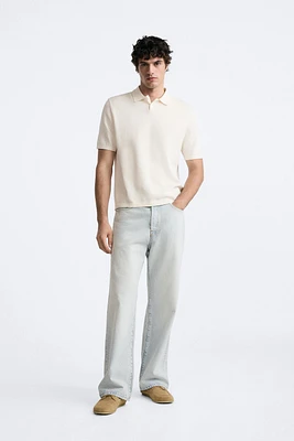 COTTON - SILK BLEND KNIT POLO