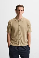 COTTON - LINEN BLEND KNIT SHIRT