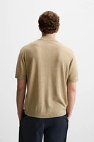 COTTON - LINEN BLEND KNIT SHIRT