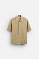 COTTON - LINEN BLEND KNIT SHIRT