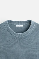 TEXTURED WASHED SWEATER