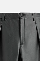 FAUX LEATHER PANTS PLEATS