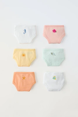 6-14 YEARS/ SIX PACK OF SEA UNDERWEAR