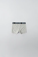 8-14 YEARS/ THREE-PACK OF TEXT DETAIL BOXERS