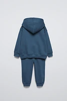 LABEL TEXT JOGGING SWEATSHIRT AND PANTS MATCHING SET