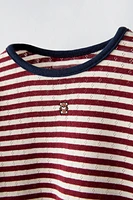 EMBROIDERED DROP STITCH T-SHIRT