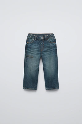 DISTRESSED EFFECT STRAIGHT JEANS