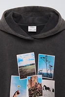 PHOTOGRAPHIC PRINT OVERSIZE FIT SWEATSHIRT