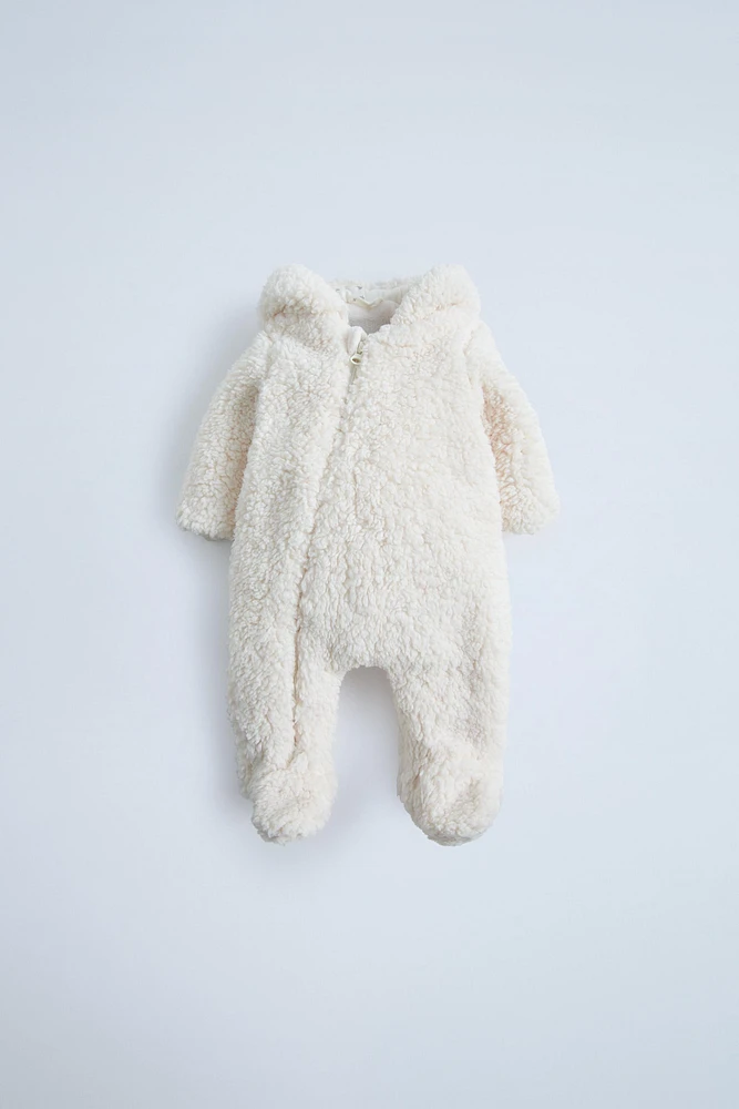 HOODED FLEECE ROMPER