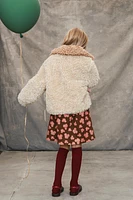 FLOWER BUTTON FAUX SHEARLING COAT LIMITED EDITION