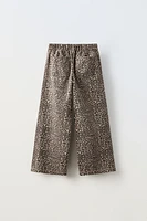 ANIMAL PRINT DRAWSTRING PANTS