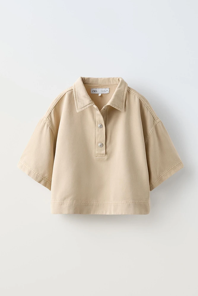 CROP BUTTON SHIRT