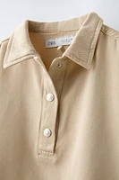 CROP BUTTON SHIRT