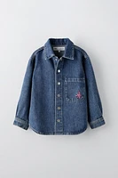 EMBROIDERED DENIM OVERSHIRT