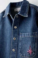 EMBROIDERED DENIM OVERSHIRT