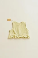 TIMELESZ - POPCORN KNIT TOP WITH RUFFLE