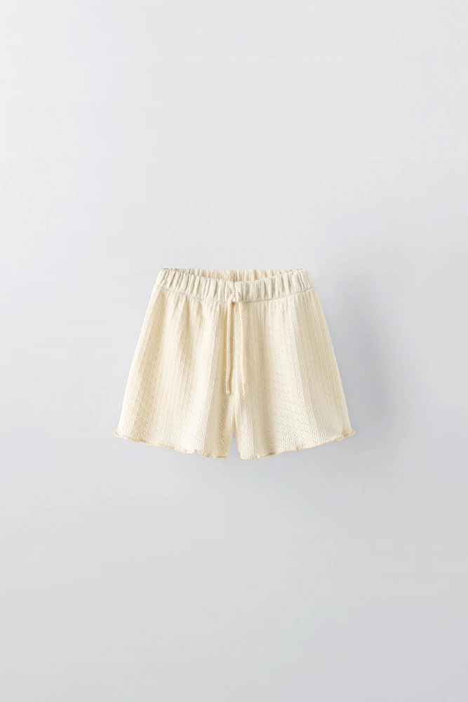 POINTELLE KNIT SHORTS