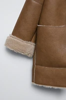 DOUBLE-FACED FAUX SHEARLING COAT