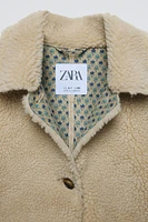 DOUBLE-FACED FAUX SHEARLING COAT