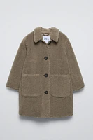 DOUBLE-FACED FAUX SHEARLING COAT