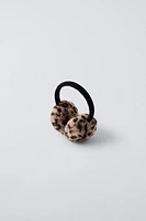 FAUX FUR ANIMAL PRINT EAR MUFFS