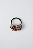 FAUX FUR ANIMAL PRINT EAR MUFFS