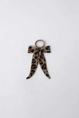 ANIMAL PRINT BOW HAIR TIE