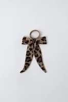 ANIMAL PRINT BOW HAIR TIE