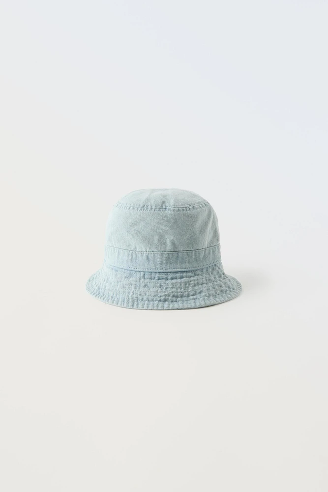 WASHED DENIM BUCKET HAT