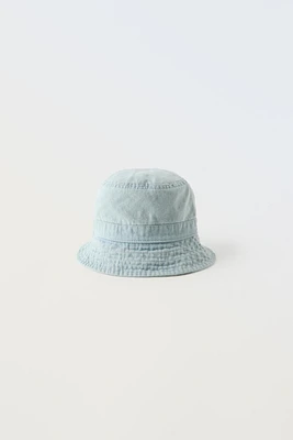 WASHED DENIM BUCKET HAT