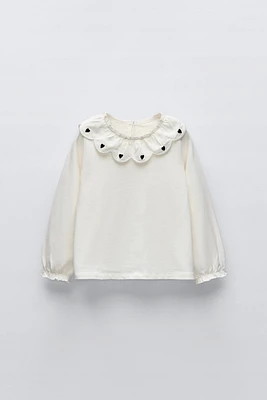 EMBROIDERED COLLAR T-SHIRT