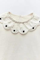 EMBROIDERED COLLAR T-SHIRT