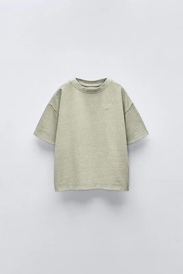 GARMENT DYE T-SHIRT WITH EMBROIDERY