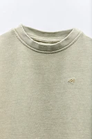 GARMENT DYE T-SHIRT WITH EMBROIDERY