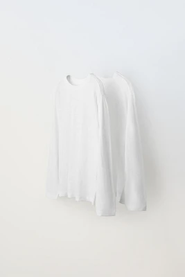 TWO-PACK OF PLAIN LONG SLEEVE T-SHIRTS