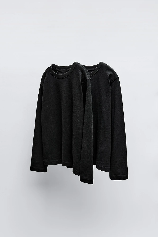 TWO-PACK OF PLAIN LONG SLEEVE T-SHIRTS