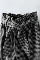 CHECKERED SASH PANTS