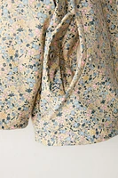 WATER REPELLENT LINED FLORAL RAINCOAT