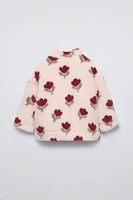 TULIP PRINT FLEECE JACKET