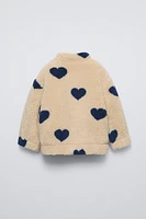 HEART FAUX SHEARLING JACKET